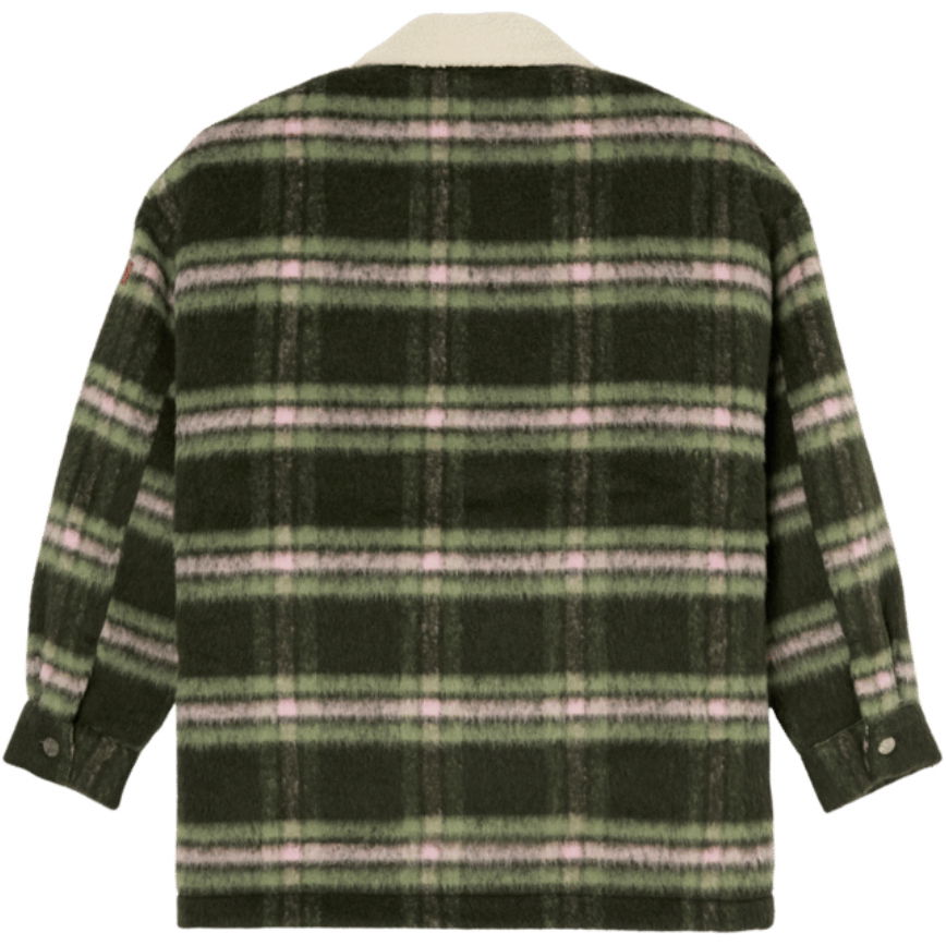 2026 Roxy Womens Passage Of Time Plaid Jacket ERJJK03718 - Oil Green Chalet Plaid
